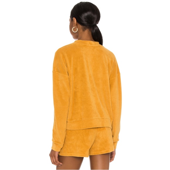 DONNI. Terry Henley Sweatshirt Honey Medium NWT Relaxed - Picture 4 of 15